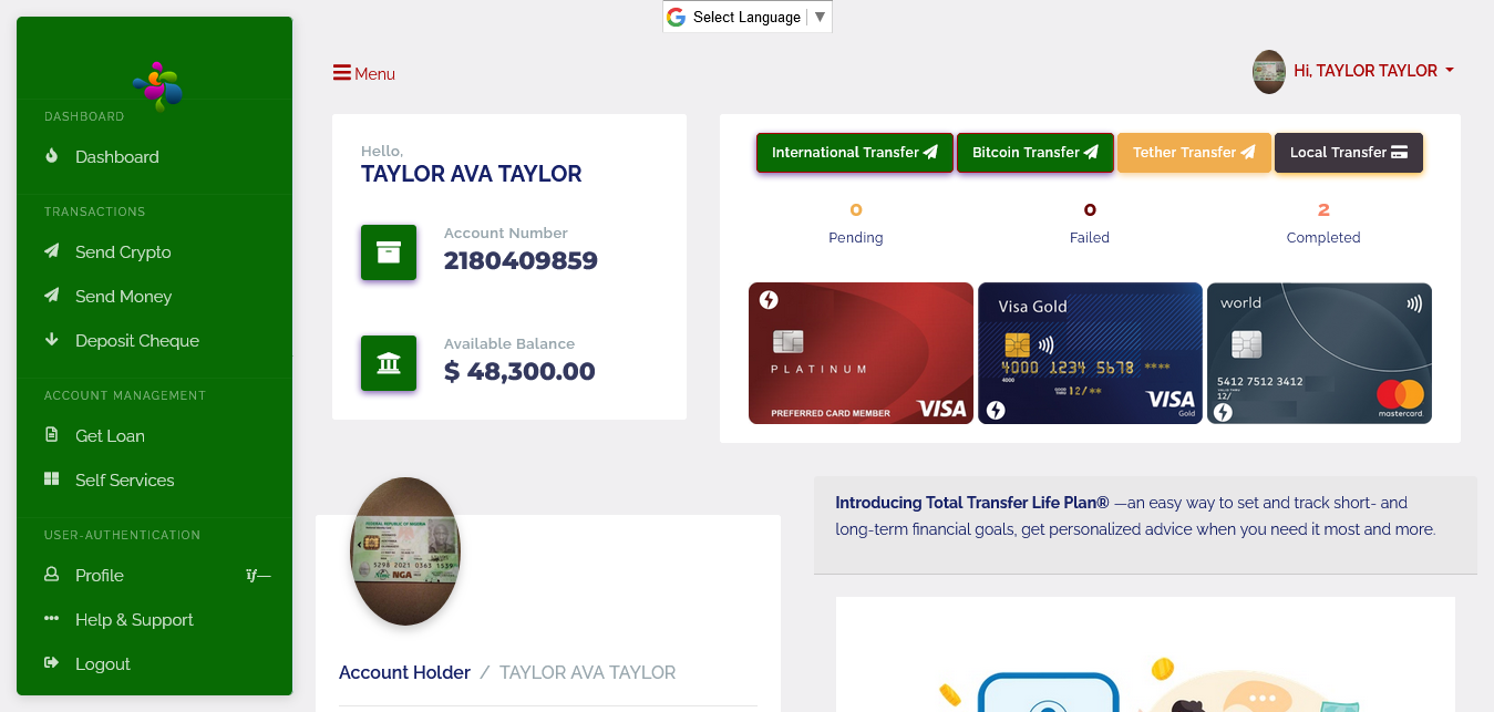 Fergos - Latest Online Banking PHP Script With SMS Alert and 3 Transfer Codes PHP script