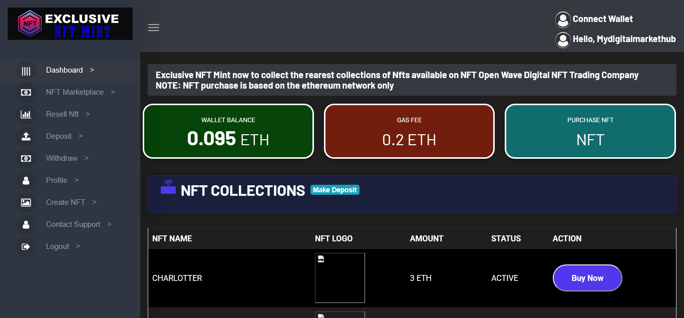NFTMINT - Best NFT Marketplace PHP Script With Connect Wallet